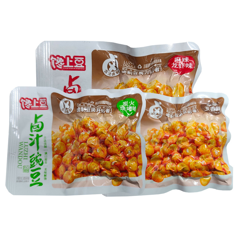 【爆款】馋上豆卤汁豌豆零食512g开袋即食小包装下酒菜麻辣五香味
