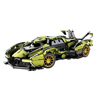 中国积木兰博基尼V12概念车机械遥控汽车益乐模型高难度拼装玩具