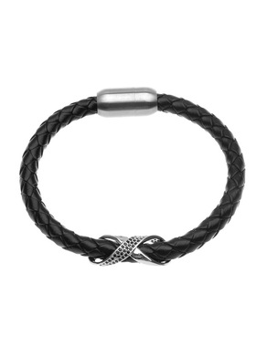 钛钢磁铁扣手工编织镶嵌锆石