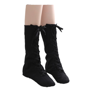 加长爵士舞鞋长筒舞蹈鞋女高筒肚皮舞芭蕾舞鞋现代舞钢管民族舞鞋