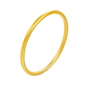 金至尊古法黄金手镯女足金素圈磨砂金镯子实用生日礼物送女友老婆