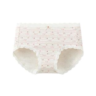 三福女中腰包臀内裤 甜美清新森系印花柔软透气半平角裤504282