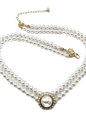 日韩时尚多层珍珠锁骨链女