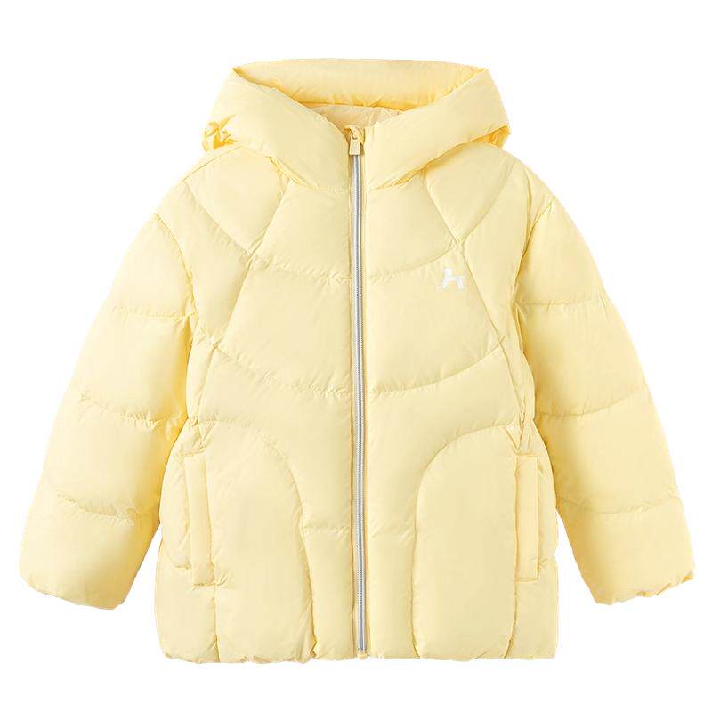 森马儿童羽绒服女童三防外套保暖连帽冬装甜美设计感宝宝外出上衣