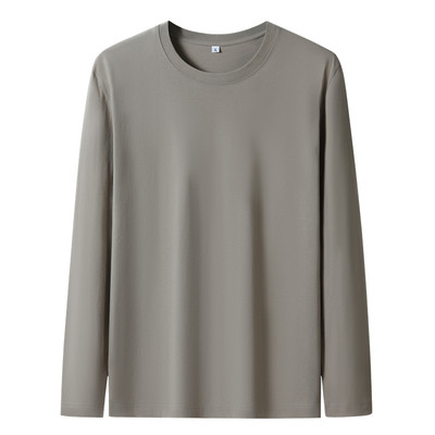 100%棉男士T恤长袖宽松大码秋衣