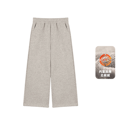 Amybaby女童加绒加厚宽松阔腿裤