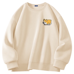 GENIOLAMODE卫衣男2025新款无帽冬季简约宽松内搭男士长袖上衣男