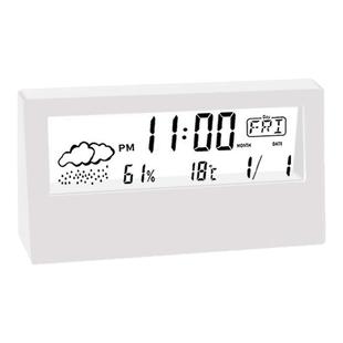 LED静音智能天气电子钟表ins桌面时钟万年历台式透明学生用小闹钟
