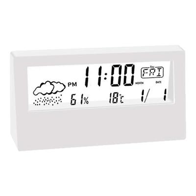 LED静音智能天气电子钟表ins桌面时钟万年历台式透明学生用小闹钟