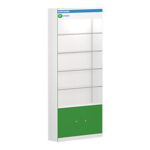 木制中岛双面展示柜药店玻璃货架西药柜药房药品展示诊所处方药柜