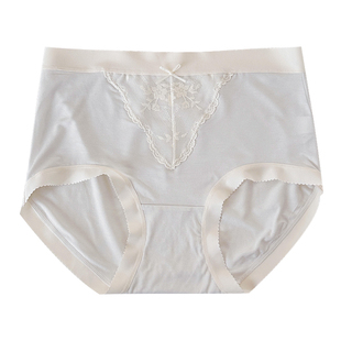法式浪漫蕾丝莫代尔内裤女抗菌纯棉裆女士三角裤中高腰无痕短裤