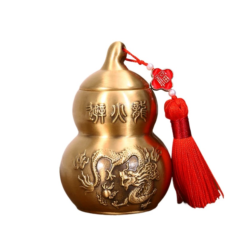 避火龙瓶子厨房西北角黄铜葫芦摆装饰摆件
