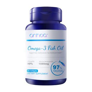 anhoa安和雅深海鱼油软胶囊Omega3高纯EPA血管代谢官方旗舰店正品
