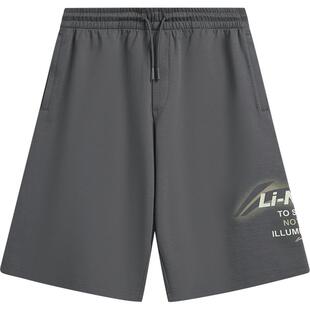 李宁短卫裤男2026新款凉感短裤男款夏抗菌休闲短裤复古黑色运动裤