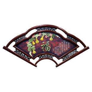 客厅沙发电视背景墙装饰挂画中式玄光餐厅扇形装饰画高档大气挂件