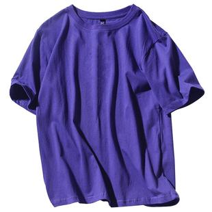 疯庞克日系文乐潮牌男装t恤短袖衫情侣纯色纯棉打底衫夏季学生t恤