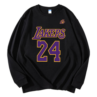 湖人队东契奇美式篮球科比詹姆斯球衣长袖投篮训练服卫衣T恤男款