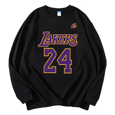 湖人队球衣训练长袖美式篮球T恤