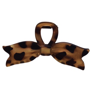 皇家莎莎豹纹蝴蝶结抓夹设计感后脑勺大号鲨鱼夹发量多高级感发夹