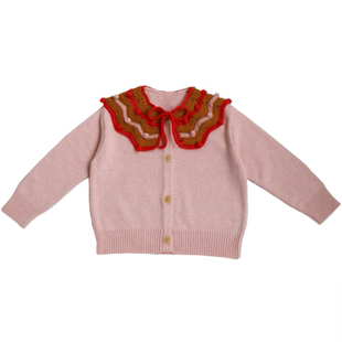 2025冬季款Ka童装MP新年春节红色女童毛衣打底针织开衫套装裙裤