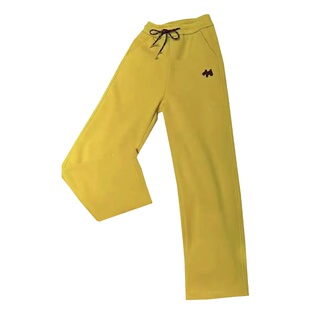 加绒加厚拖地裤女冬季新款窄版高腰阔腿裤纯摇粒绒洋气女裤