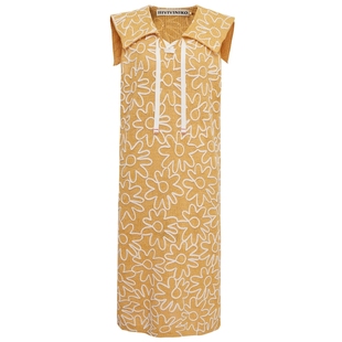 IIIVIVINIKO2025夏新款航海重工海军领印花连衣裙女C521157619D