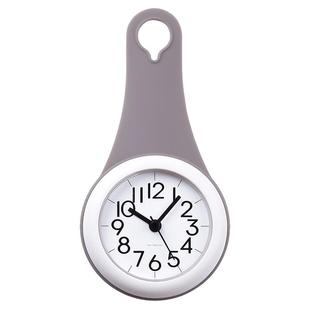 现代简约浴室钟 防水静音居家厨房用钟表吸盘冰箱创意迷你小挂钟