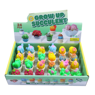 多肉仙人掌盆栽植物模型泡水变大儿童观察植物生长益智玩具仙人球