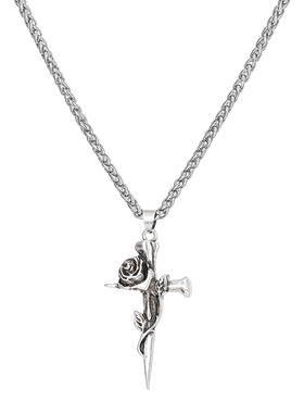 小众玫瑰十字架设计感项链