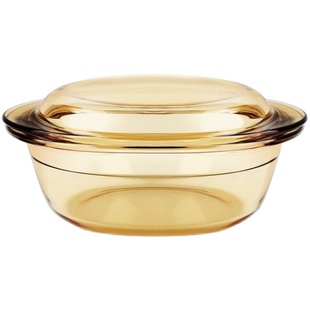 百思福琥珀色汤煲专用碗耐高温玻璃碗带盖大泡面汤碗微波炉蒸蛋碗