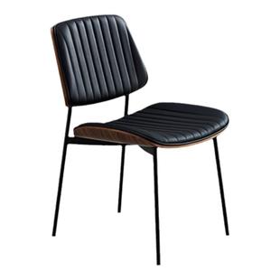 芬纳维亚ART 现代设计师家用真皮餐椅 Mila软包伊姆斯靠背咖啡椅