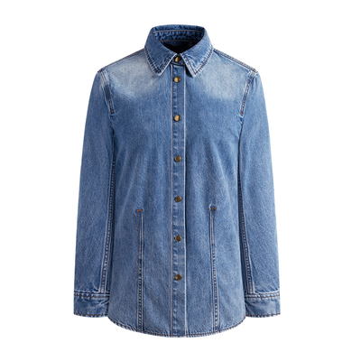 Navigare意大利小帆船纯棉长袖衬衫女士上衣2025秋季新款牛仔外套