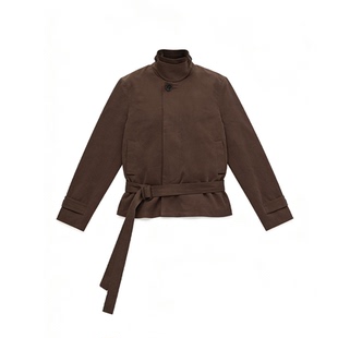 JCAESAR WOMEN 系带短款风衣 天丝混纺砂洗 可拆卸垫肩 双色