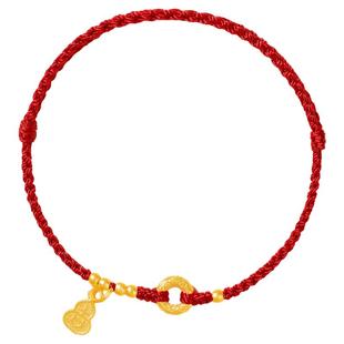 红绳手链本命年女轻奢高级感好运转运珠古法金平安扣小红手绳编织