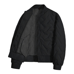 班尼路S&K加厚棉服男款冬季黑色高级男士外套加绒棒球领夹克衫A