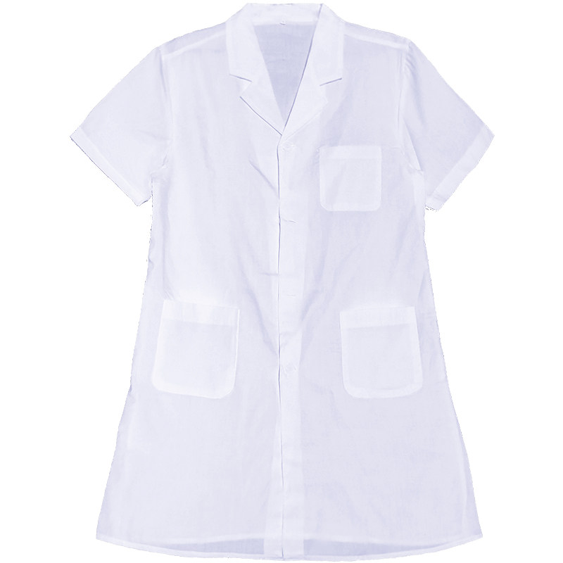 白大褂工作服短袖夏季薄款实验服男医生超薄的确良超薄女款定制