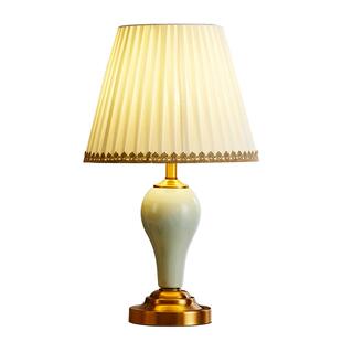 美式台灯陶瓷浪漫温馨结婚房家用欧式北欧ins卧室床头灯简约大气