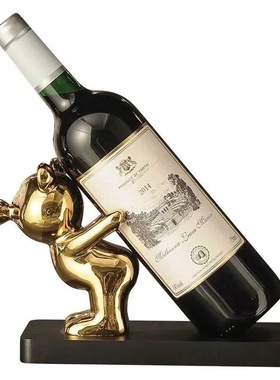 网红吹泡泡熊创意红酒酒柜简约餐边轻奢装饰品电视柜摆件客厅玄关