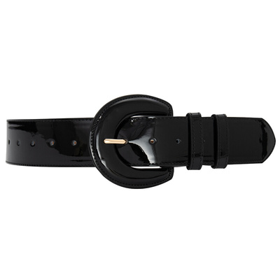 简约漆皮宽腰带女高档配裙子腰封