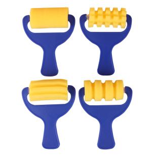 儿童海绵印章拓印棒工具幼儿园涂鸦颜料画刷美术绘画套装