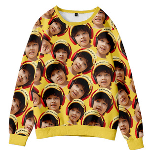 来图定制男女卫衣人脸情侣男女头像满印恶搞套头加绒DIY订制衣服