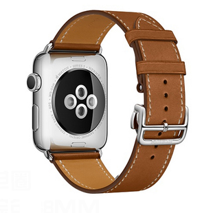 适用iwatch11爱马/仕苹果s9UItra手表applewatch真皮表带se高级新