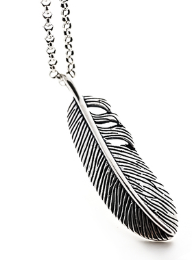 高级感925纯银项坠羽毛吊坠欧美