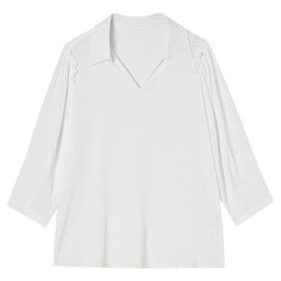 2026年春装Outlets专柜 UN系列职业女性高智感上衣套头翻领衬衫女