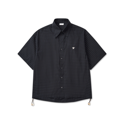 roaringwild蓝色格纹短袖衬衫