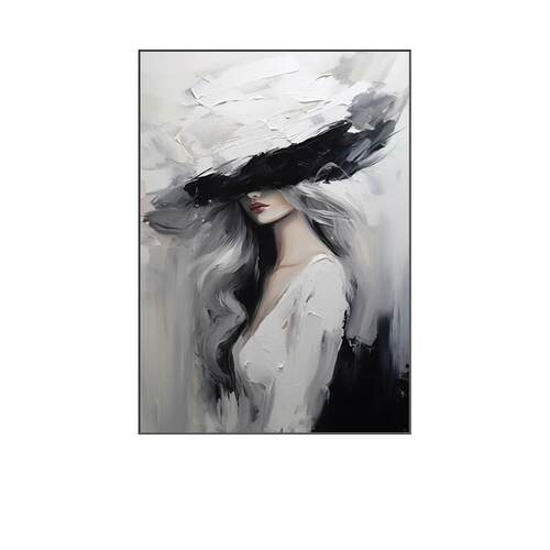 现代轻奢客厅玄关装饰画美女手绘油画卧室餐厅走廊超现代主义挂画