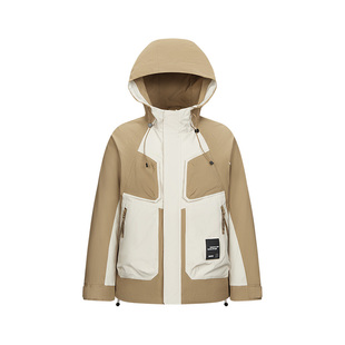 森马羽绒服男宽松连帽两件套冬季黑白撞色拼接三合一外套薄款户外