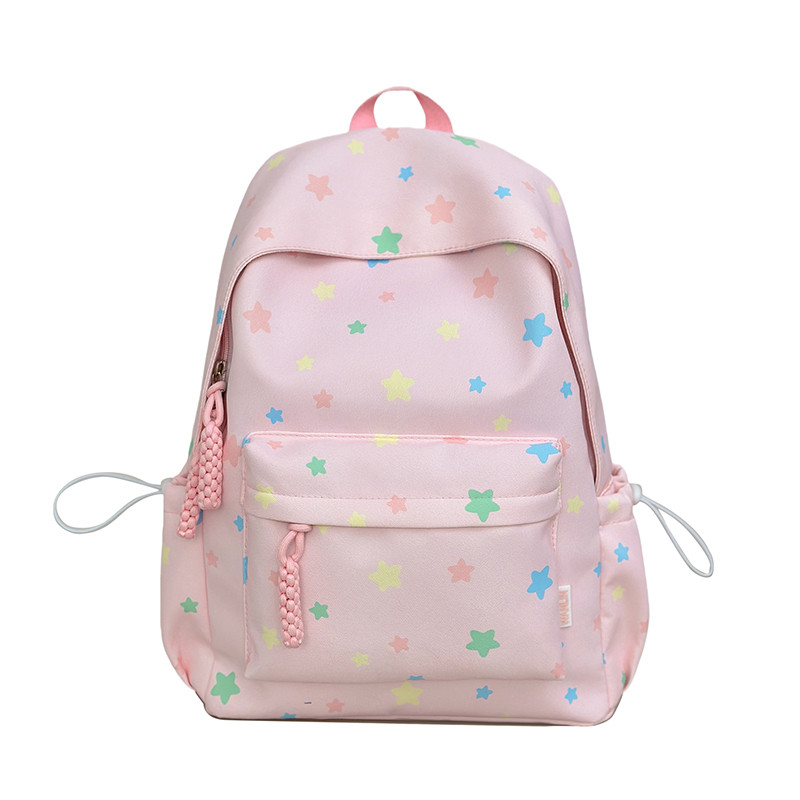 可爱星星轻便书包女中学生小清新简约百搭双肩包森系少女旅行背包