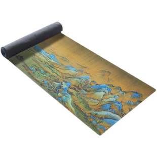 宋研 | 千里江山图宋式古画茶席 棉麻2米/1.5米点茶桌旗 只此青绿