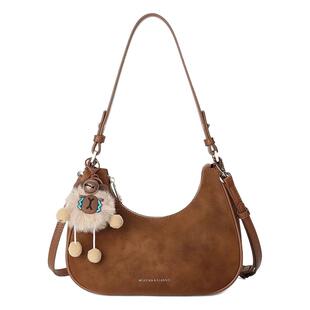 稻草人女包2026新款秋冬可爱月牙包包百搭腋下包手提单肩斜挎小包